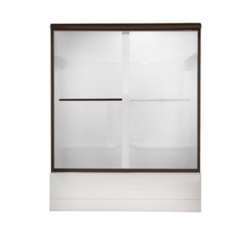 American Standard AM00350.400 Euro Clear Glass Frameless By-Pass Tub Doors - Oil Rubbed Bronze